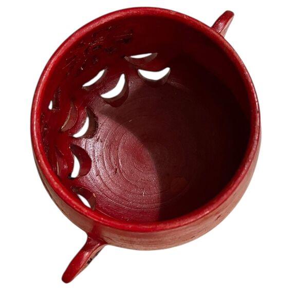 Charming Vtg. Terracotta Red Owl Tea Light Candle Holder – Handcrafted in Nepal - Picture 9 of 10